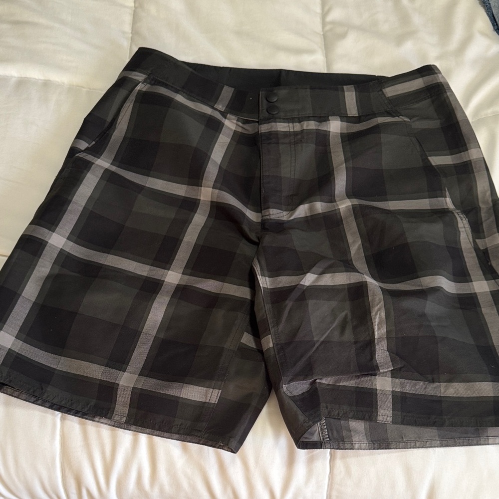Columbia Black and Gray Plaid Shorts